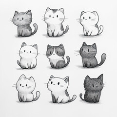 rows of cats