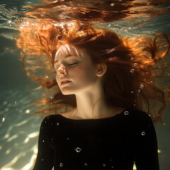 floating red hair
