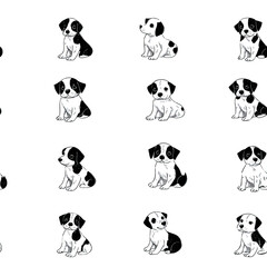 Rows of puppies