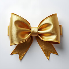"Elegant Gold Bow – Perfect Decorative Ribbon for Gifts and Crafts"