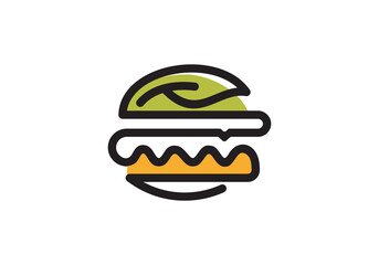 organic burger design logo. burger design for vegetarian, vegan food for health