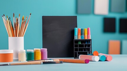 Obraz premium Abstract Art Supplies in a creative studio