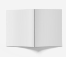 blank magazine BOOK open on white background