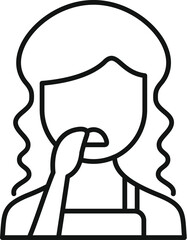 Woman wearing an apron touches her mouth in a thoughtful gesture, suggesting contemplation or decision making in a culinary context