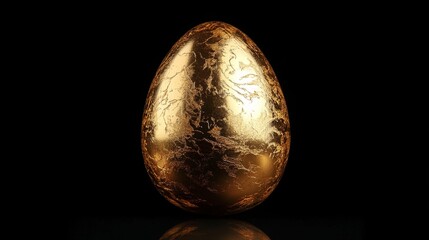 Fototapeta premium Golden egg isolated on black background