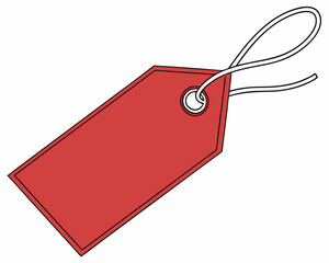 Blank Red Price Tag with String Isolated on White Background, creative projects, vibrant red tag, perfect for labeling items and enhancing organization.