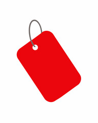 Blank Red Price Tag with String Isolated on White Background, creative projects, vibrant red tag, perfect for labeling items and enhancing organization.