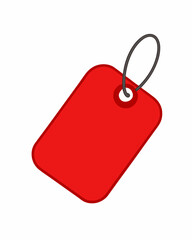 Blank Red Price Tag with String Isolated on White Background, creative projects, vibrant red tag, perfect for labeling items and enhancing organization.