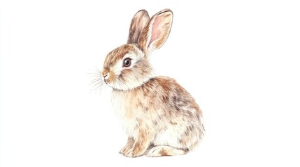 Obraz premium Watercolor illustration of a rabbit on a white background