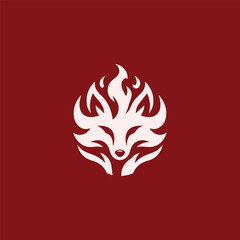 Naklejka premium Flame fox logo