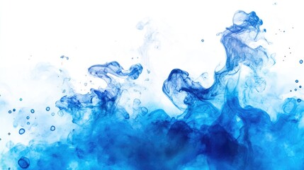 Fototapeta premium Watercolor splash of blue ink in water
