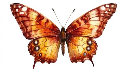 Naklejka premium Isolated watercolor butterfly on a white background