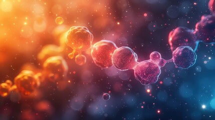 Abstract 3D Rendering of a Molecular Structure