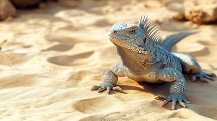 Iguana on a Sandy Beach