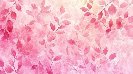 Watercolor illustration of a cute patterned background in pink