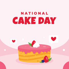 National Cake Day Design Flat Illustration