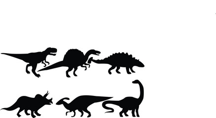 Dinasore collection in different posses, Dinasore silhouette 