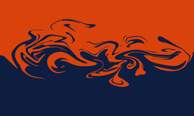 Vibrant and abstract liquid marble pattern in shades of orange and blue.