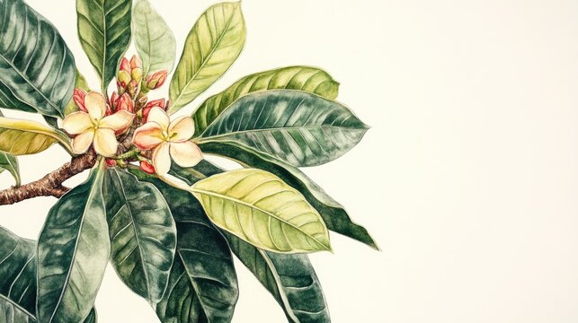 Watercolor illustration of Combretum indicum