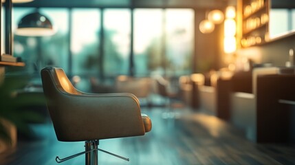 Hairdresser chair. Hair salon, beauty salon background