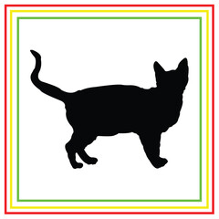 cat vector silhouette design in black on a white background