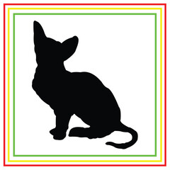 cat vector silhouette design in black on a white background
