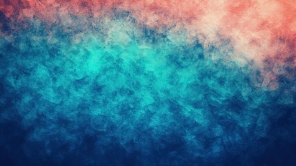 Obraz premium Gradient background with glowing indigo, teal, and coral tones, fine noise texture creating depth and movement, for a dynamic visual display
