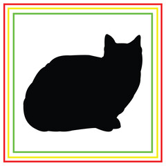 cat vector silhouette design in black on a white background
