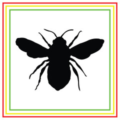 wasp silhouette vector design on white background