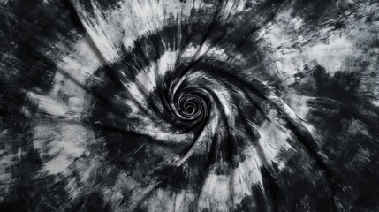 Obraz premium Monochrome and Greyscale Psychedelic Swirl Fabric Freedom Tie Dye Pattern Bohemian Dyed Apparel Reggae Inspired Watercolor Effect Tie Dye Spiral Design Hippie Batik Vibrant Swatch Design