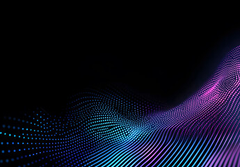 Fototapeta premium Abstract Waveform with Glowing Dots and Vibrant Gradient Colors