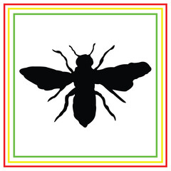 wasp silhouette vector design on white background