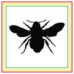 wasp silhouette vector design on white background