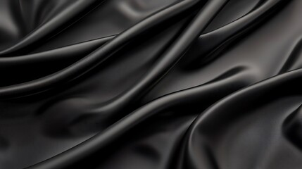 Fototapeta premium Explore the elegant flow of luxurious black fabric drapery in stunning detail