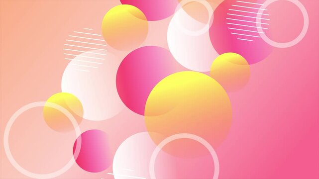 dynamic and colorful geometric circles shape formation seamless 4k video background motion pop art design