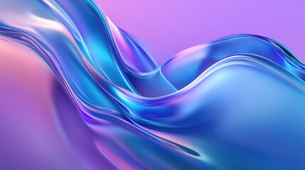Fototapeta premium Soft blue gradients and flowing curves against a vibrant purple background