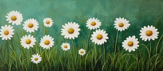 Fototapeta premium Oxeye Daisy Flowers In Grass
