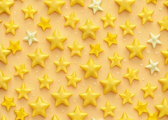 Obraz premium Gentle Yellow Star Nursery Pattern for Babies - Illustration