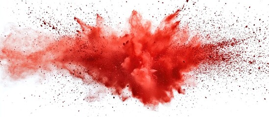 Red Powder Explosion Isolated On White Background