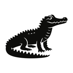 Obraz premium crocodile alligator icon silhouette black white