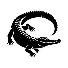 crocodile alligator icon silhouette black white