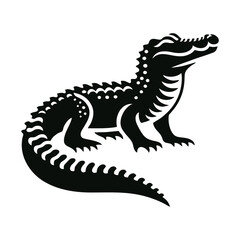 crocodile alligator icon silhouette black white