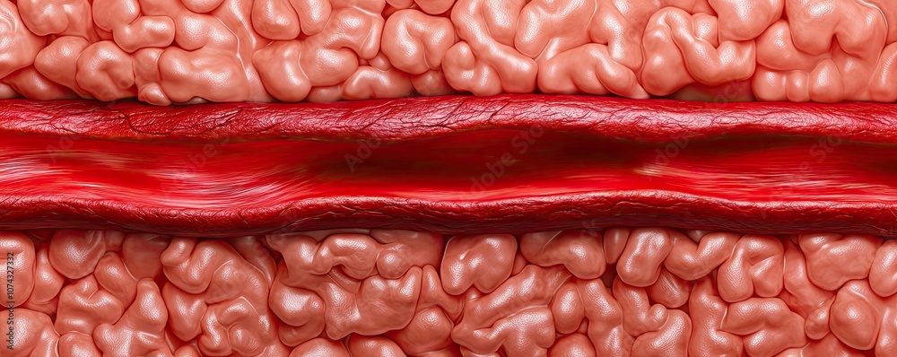 Poster close-up view of human tissue, showcasing texture and structure.