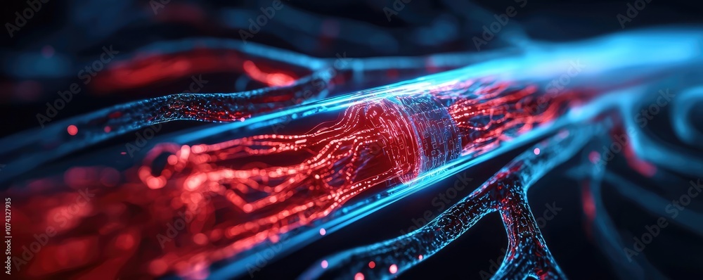 Poster Abstract digital visualization of a colorful network connection.