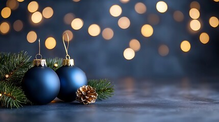 Create a festive atmosphere with elegant christmas ornaments and warm holiday lights