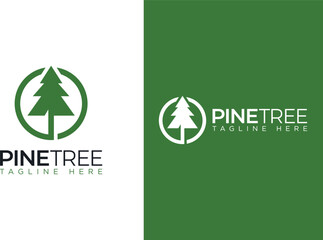 Pine Tree icon, creative pine logo template