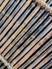 Dark brown bamboo fence texture as background