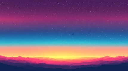 Fototapeta premium A colorful sky background as the sun rises from the horizon, alternating pink, blue, and orange