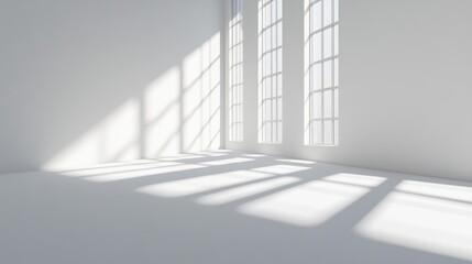 Fototapeta premium Bright white background with a gentle gradient from pure white to light grey, adding a soft shadow effect