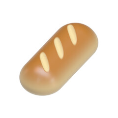 Bread, 3D icon, bakery, home cooking, pastry, gastronomy, food illustration, digital resource, culinary content, fresh bread, artisan bread, golden bread, soft bread, food, breakfast